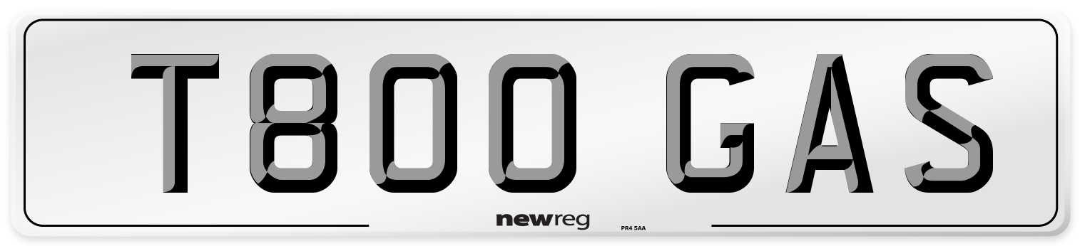 T800 GAS Number Plate from New Reg